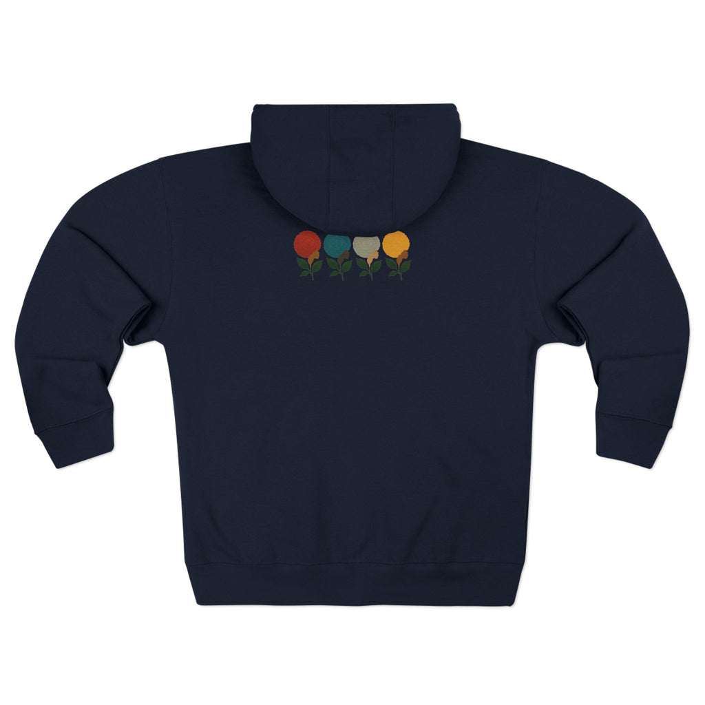 Afro Flowers Unisex Zip Hoodie