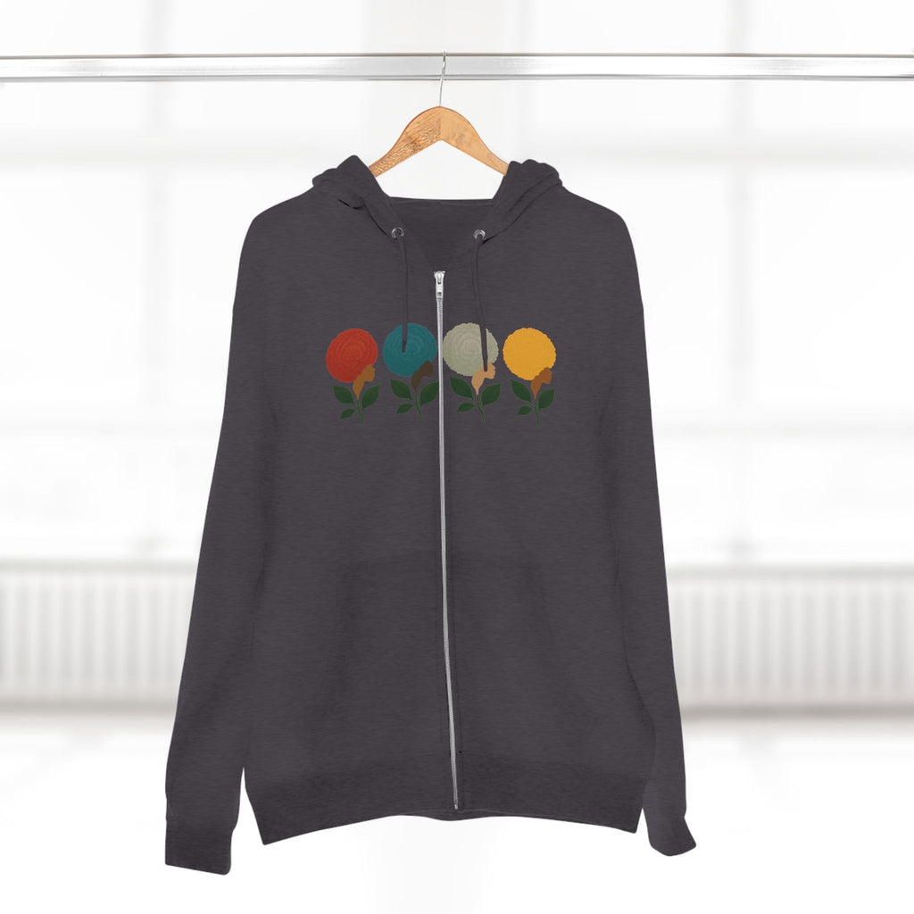 Afro Flowers Unisex Zip Hoodie
