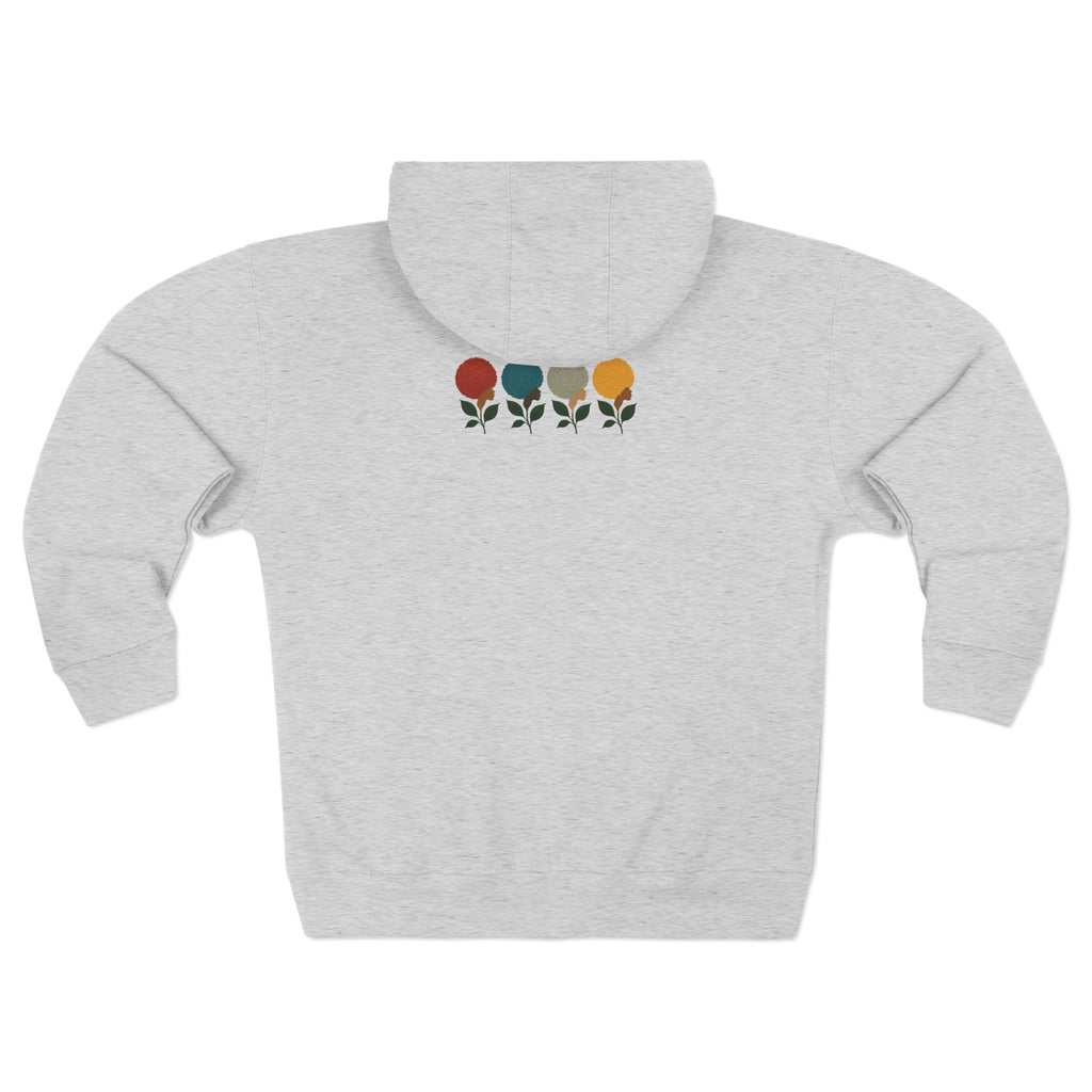 Afro Flowers Unisex Zip Hoodie