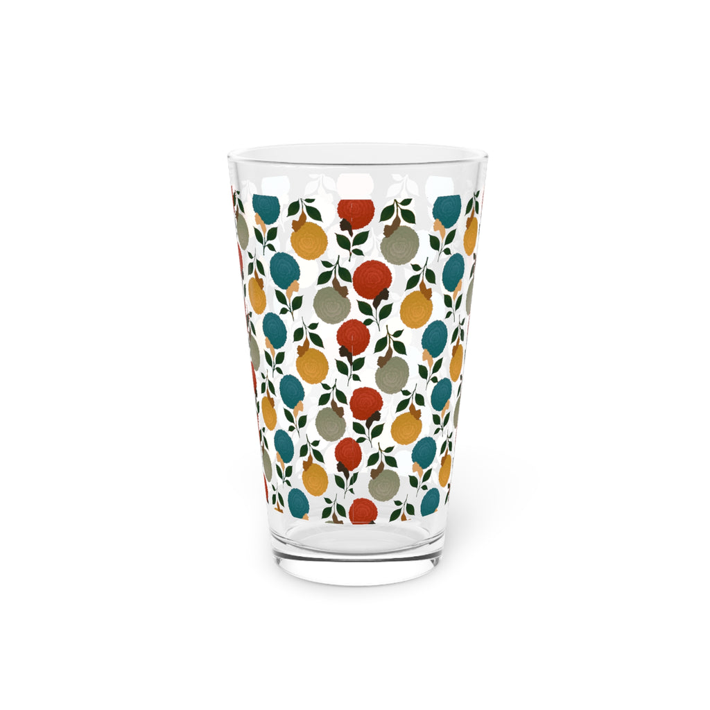 Afro Flowers Pint Glass, 16oz
