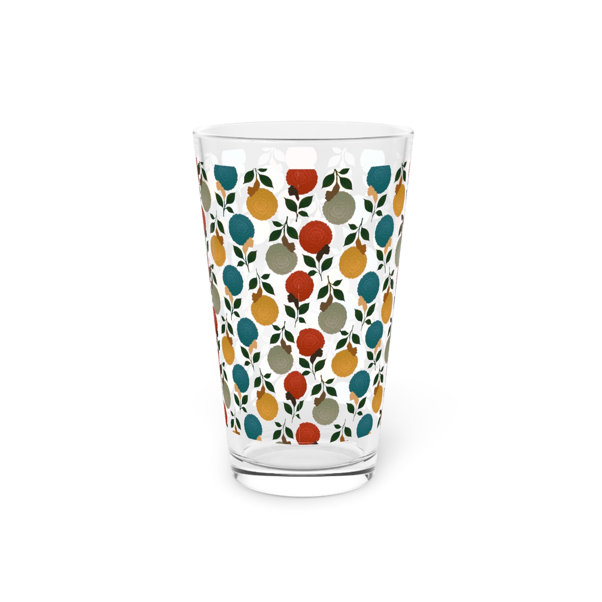 Afro Flowers Pint Glass, 16oz