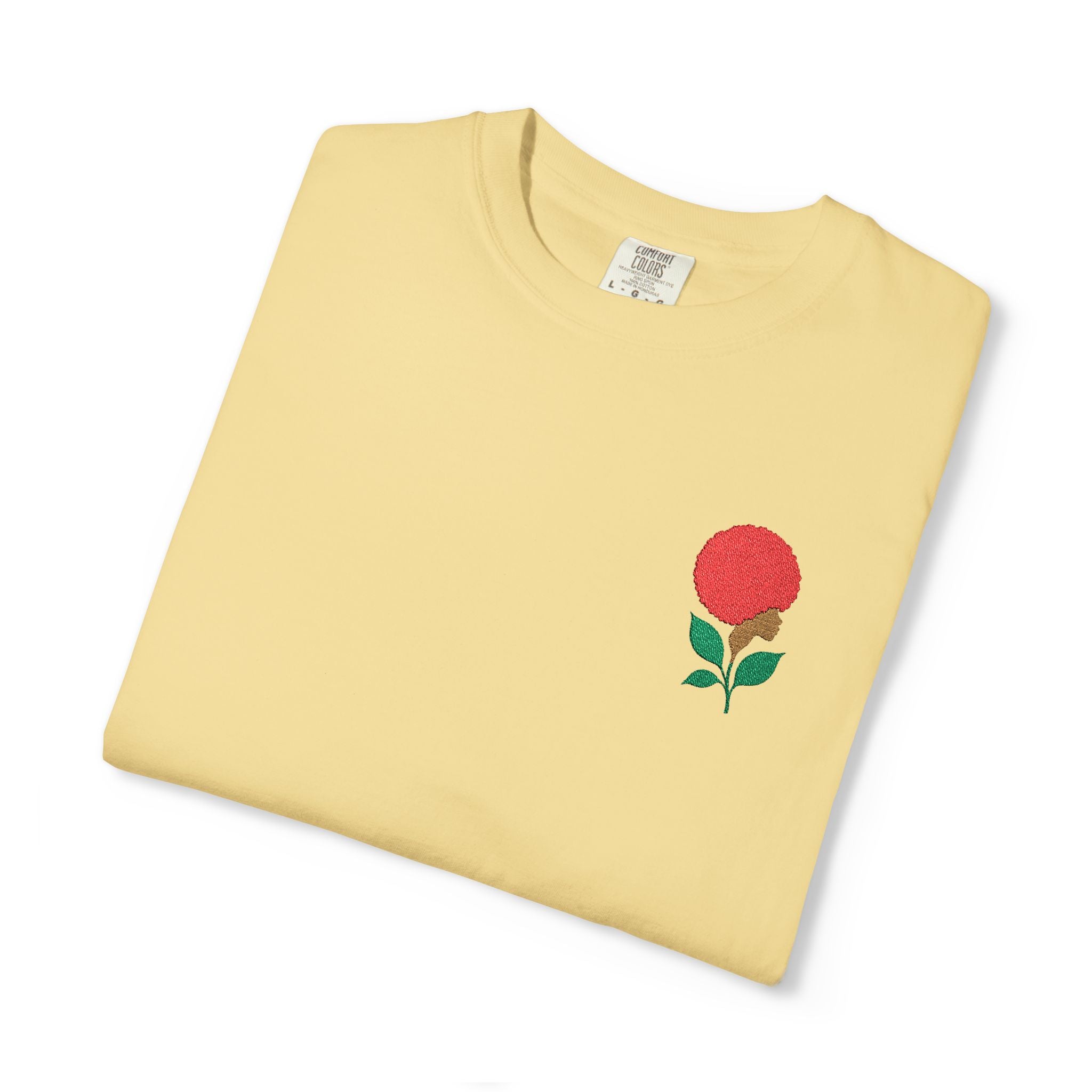 Red Afro Flower - Unisex Garment-Dyed T-shirt