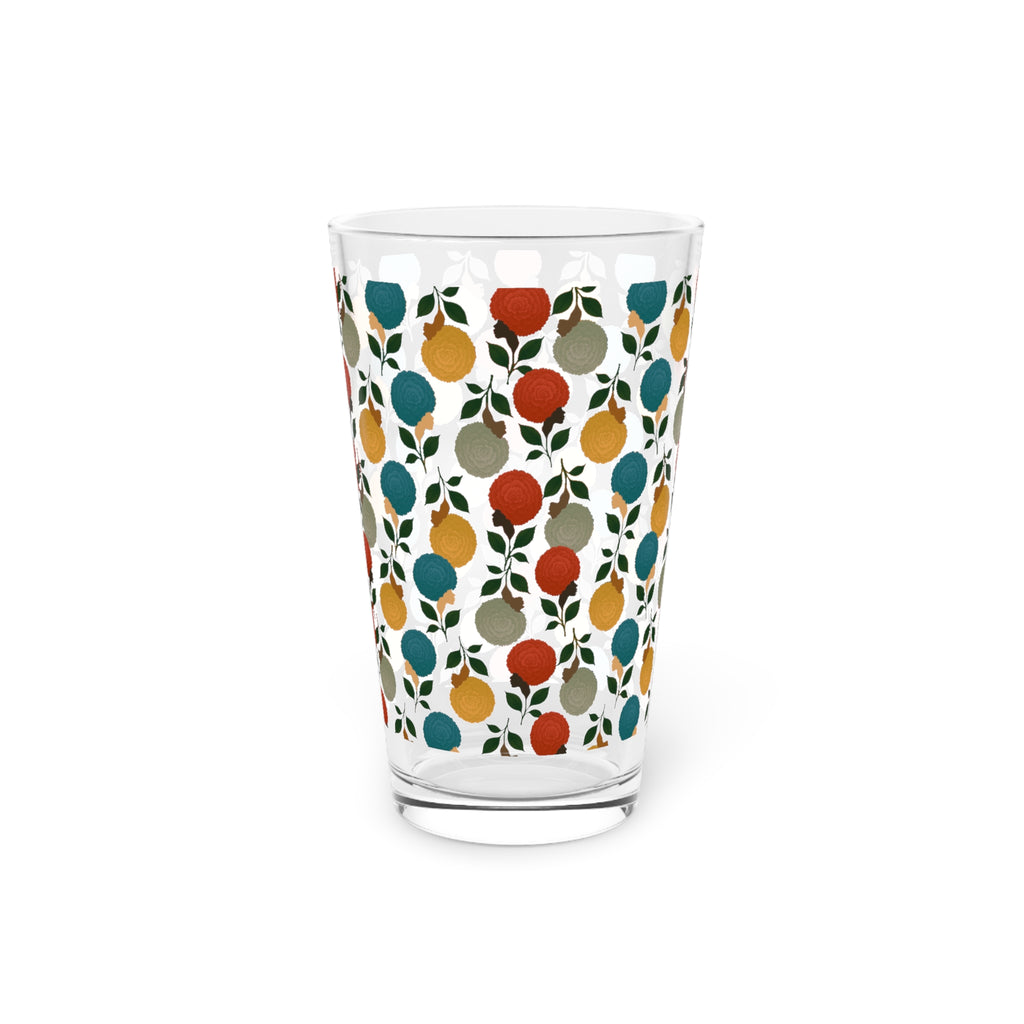 Afro Flowers Pint Glass, 16oz