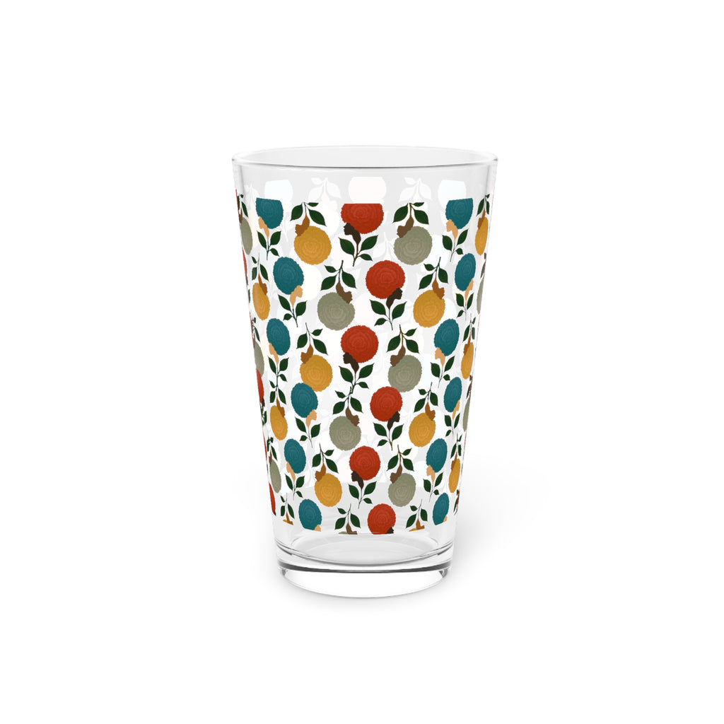 Afro Flowers Pint Glass, 16oz