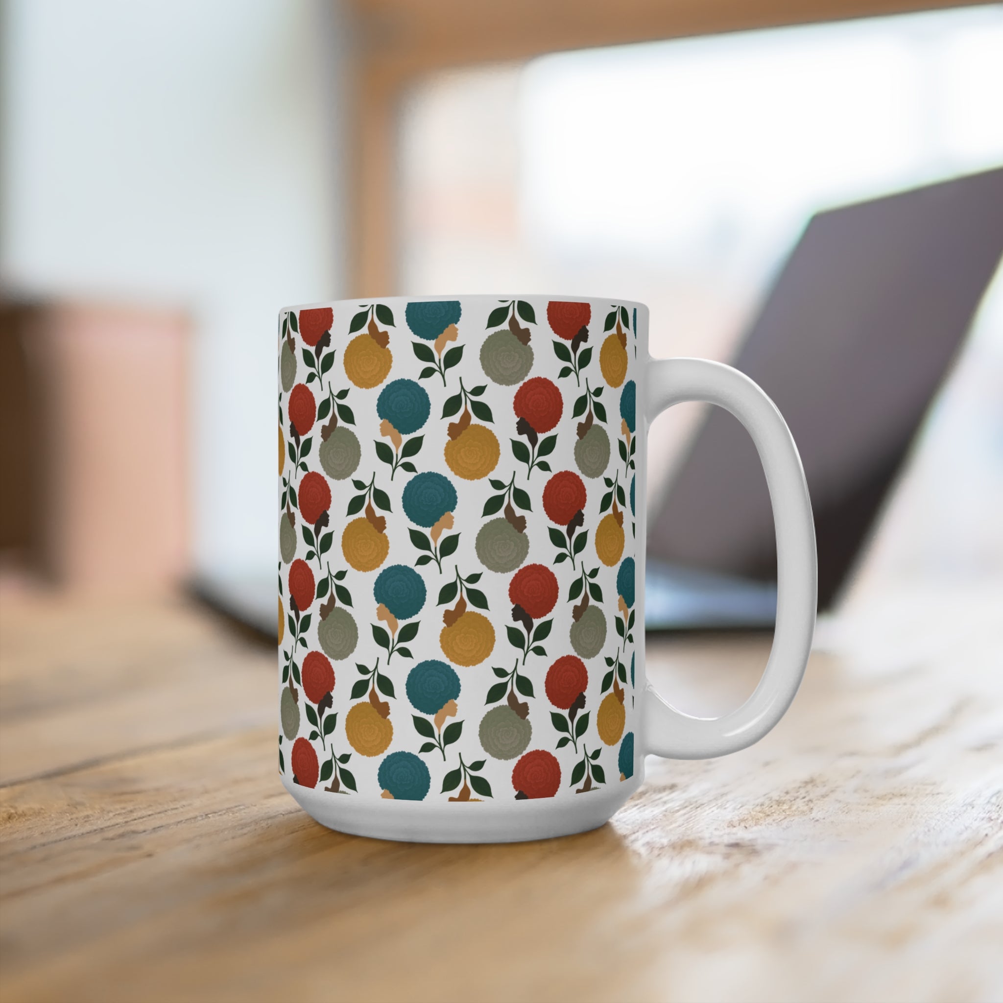 Afro Flowers Mug 15oz