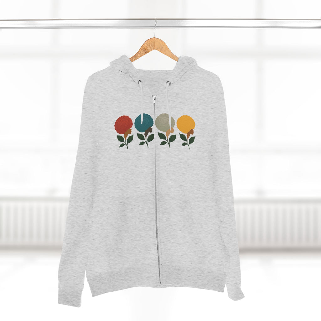 Afro Flowers Unisex Zip Hoodie