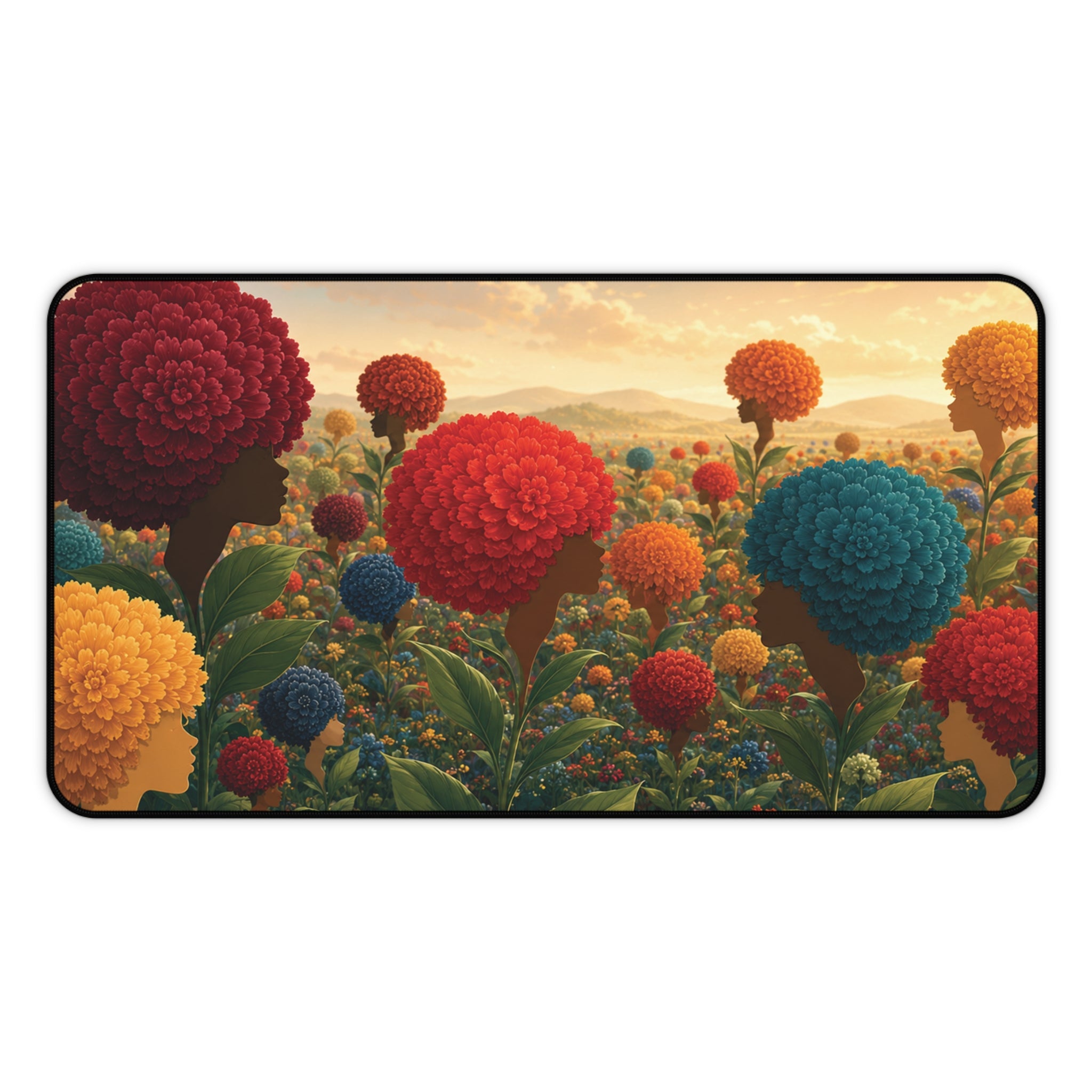 Afro Flowers Mouse and Desk Pad