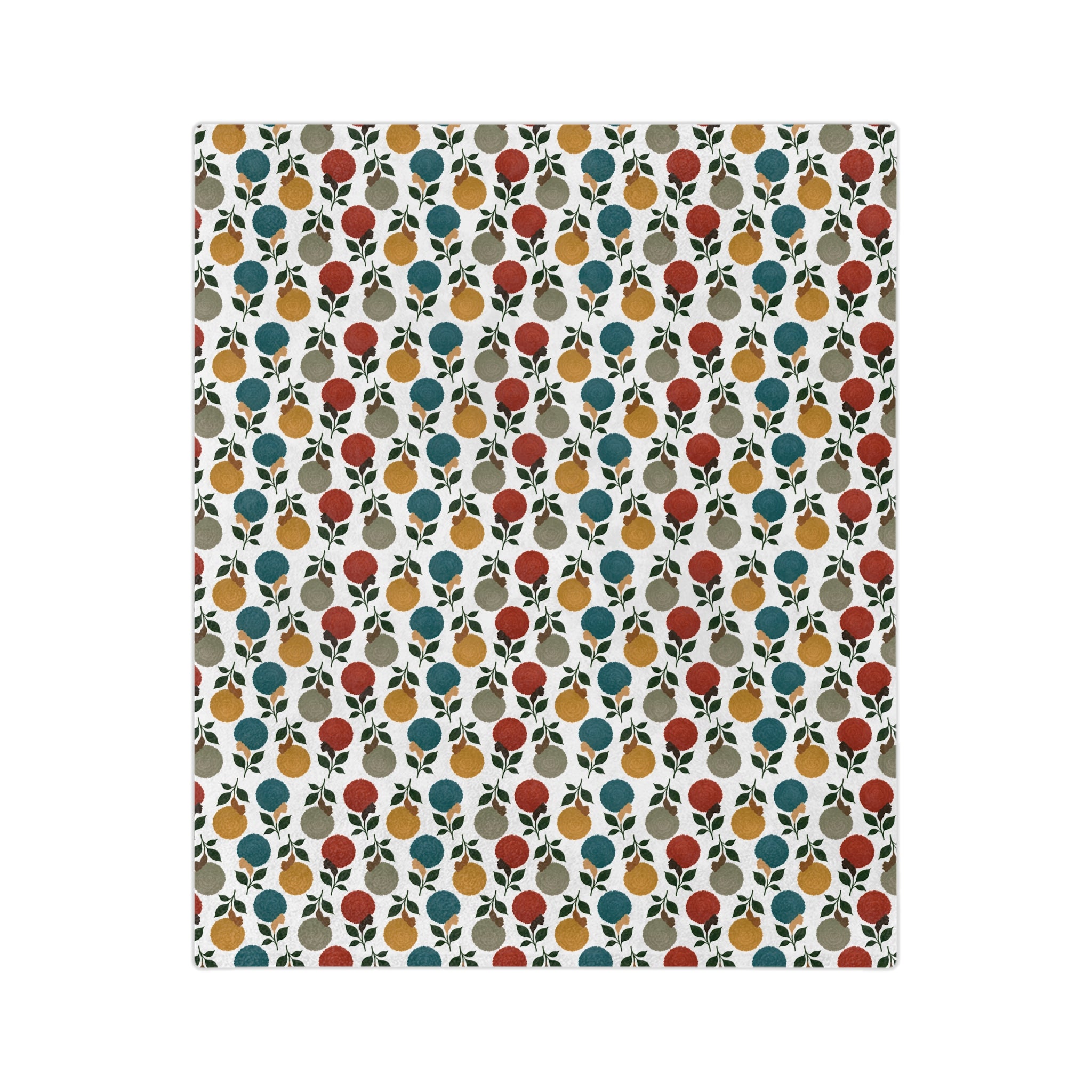 Afro Flower Velveteen Microfiber Blanket