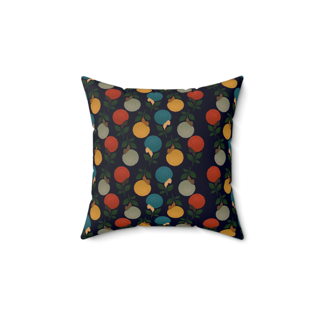 Afro Flowers Spun Polyester Square Pillow