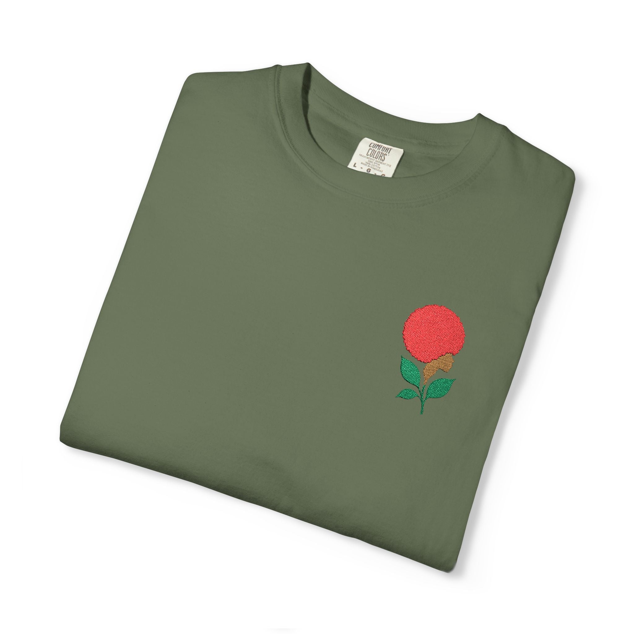 Red Afro Flower - Unisex Garment-Dyed T-shirt