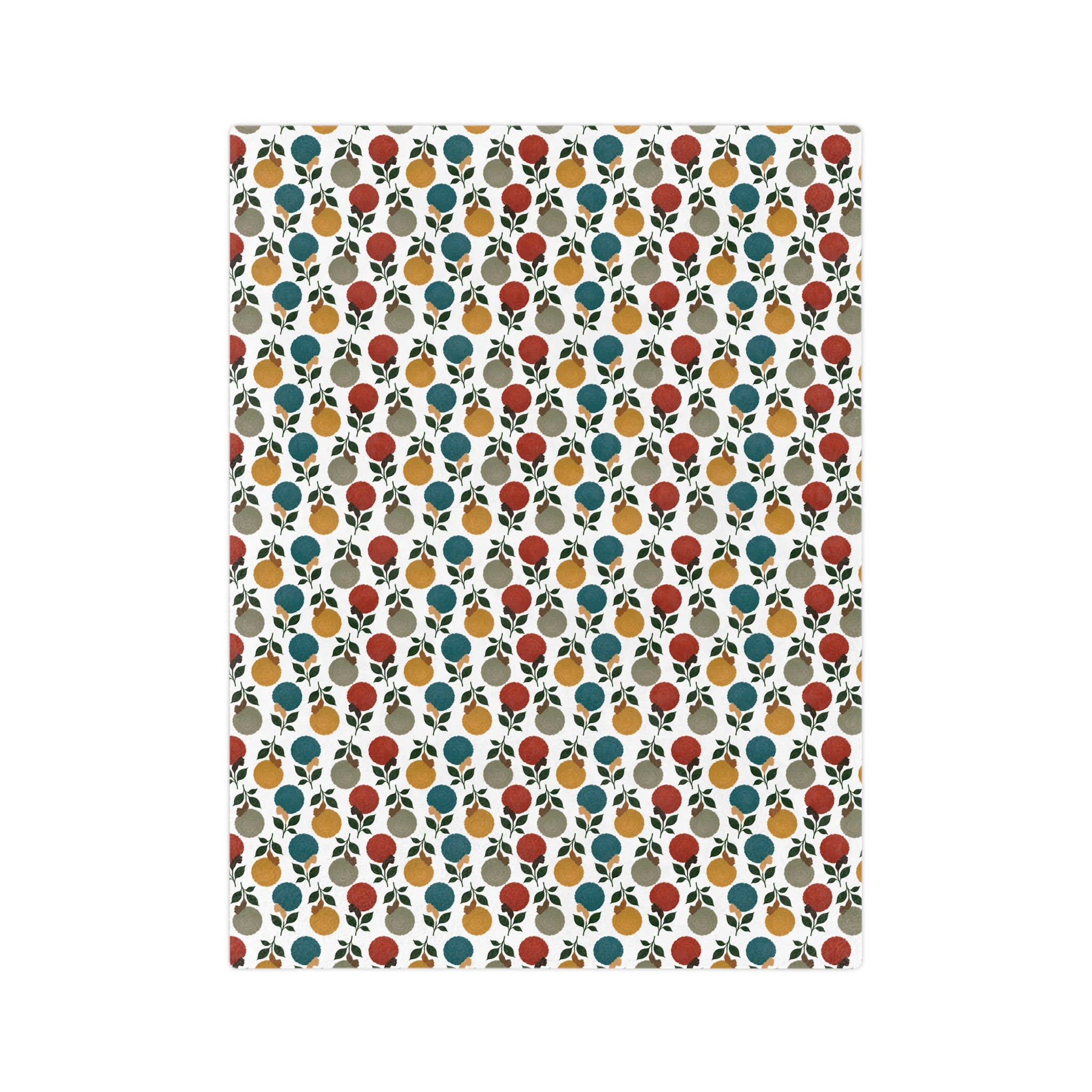 Afro Flower Velveteen Microfiber Blanket