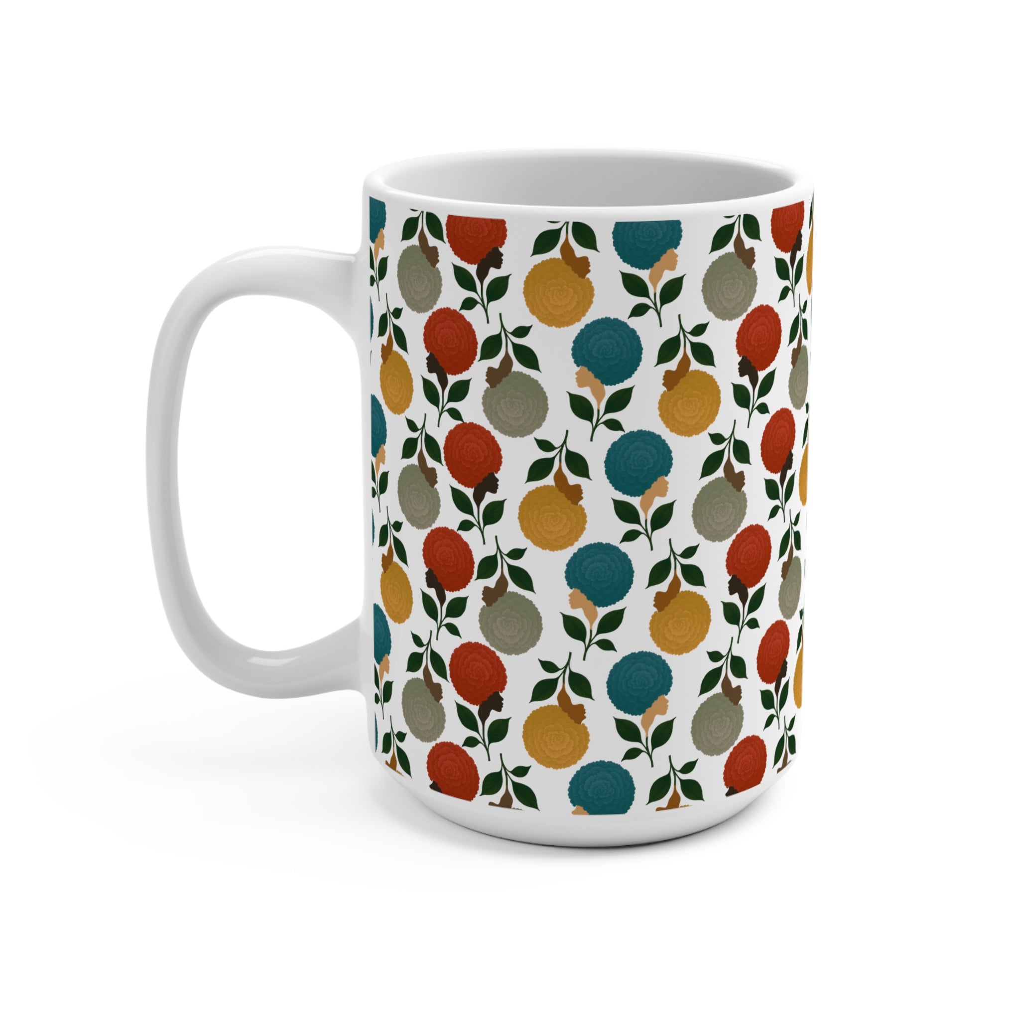 Afro Flowers Mug 15oz