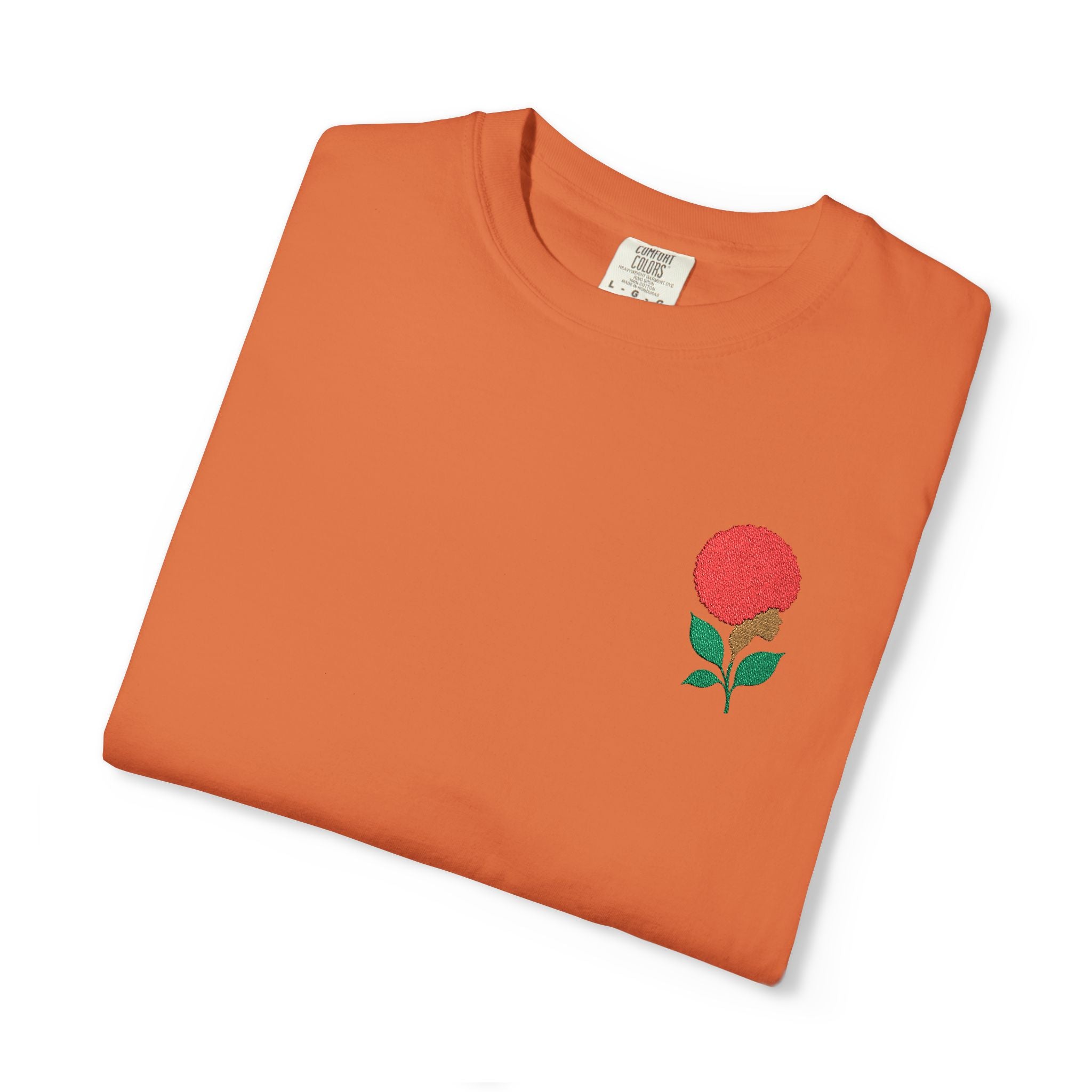 Red Afro Flower - Unisex Garment-Dyed T-shirt