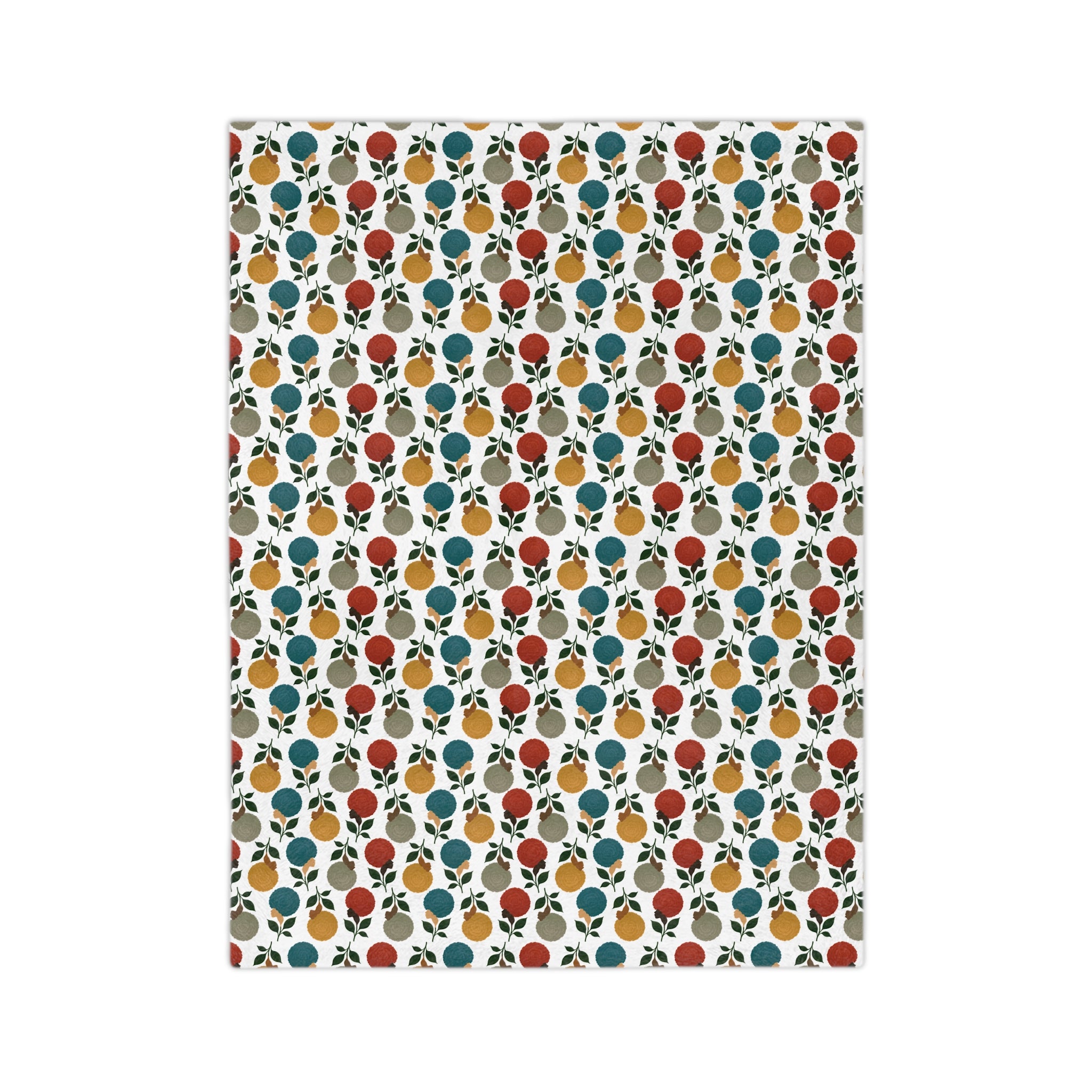 Afro Flower Velveteen Microfiber Blanket