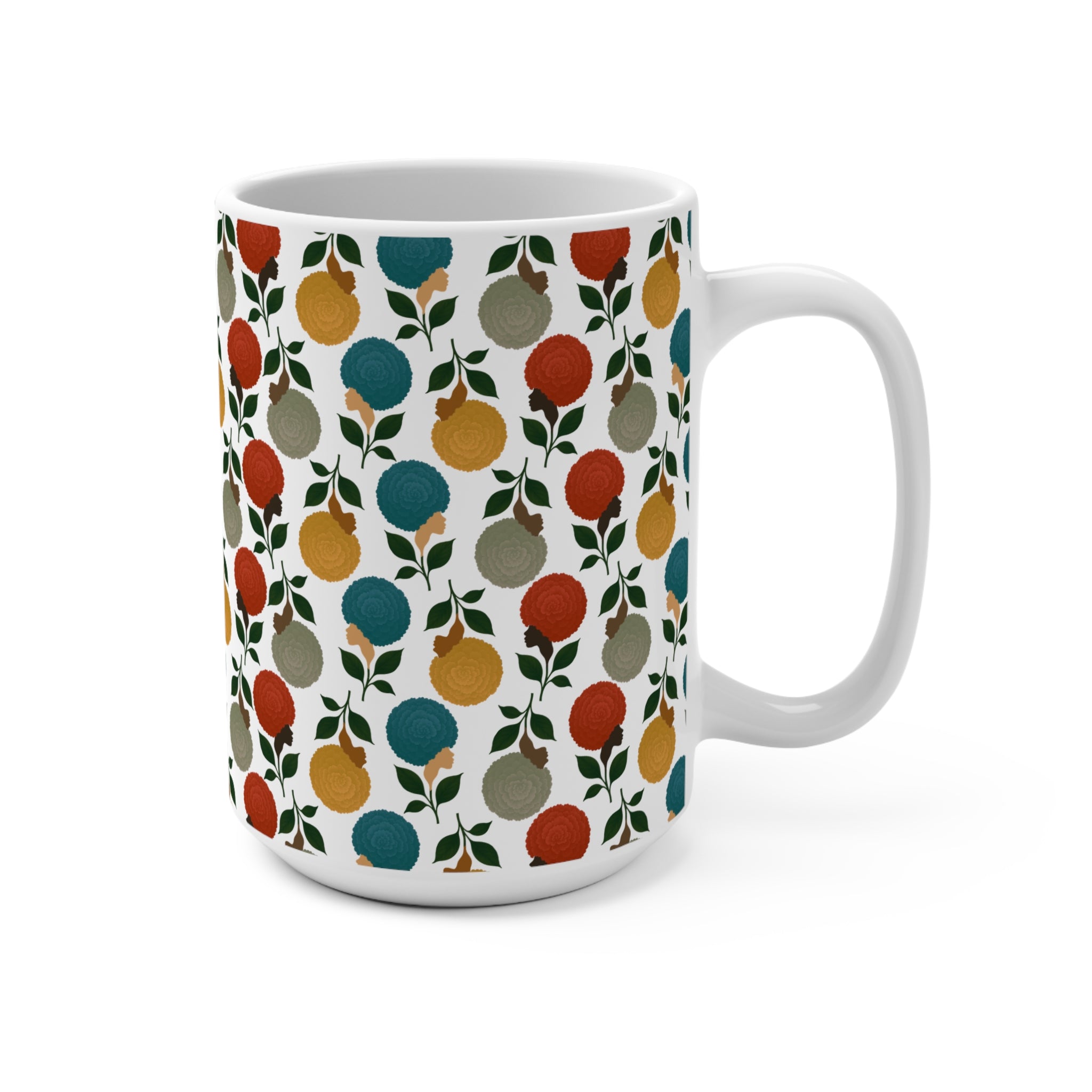 Afro Flowers Mug 15oz