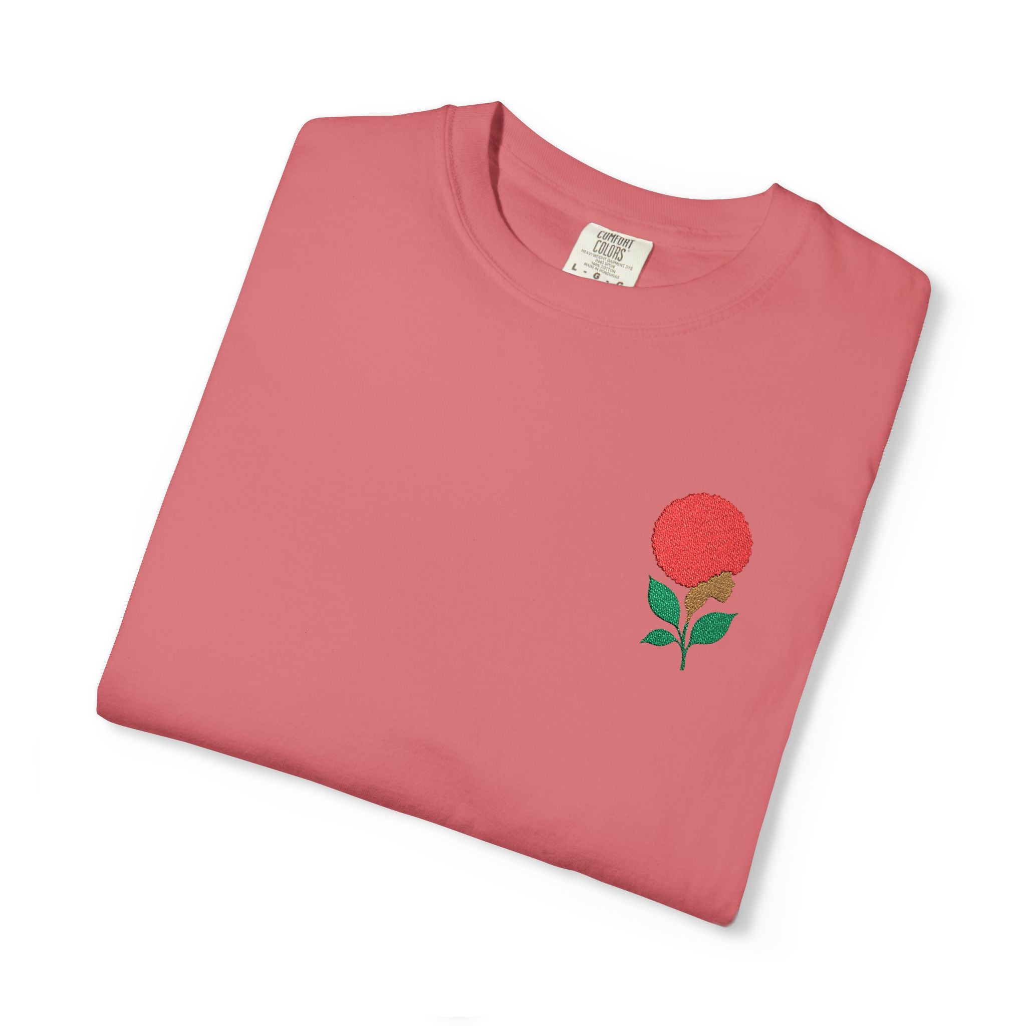 Red Afro Flower - Unisex Garment-Dyed T-shirt