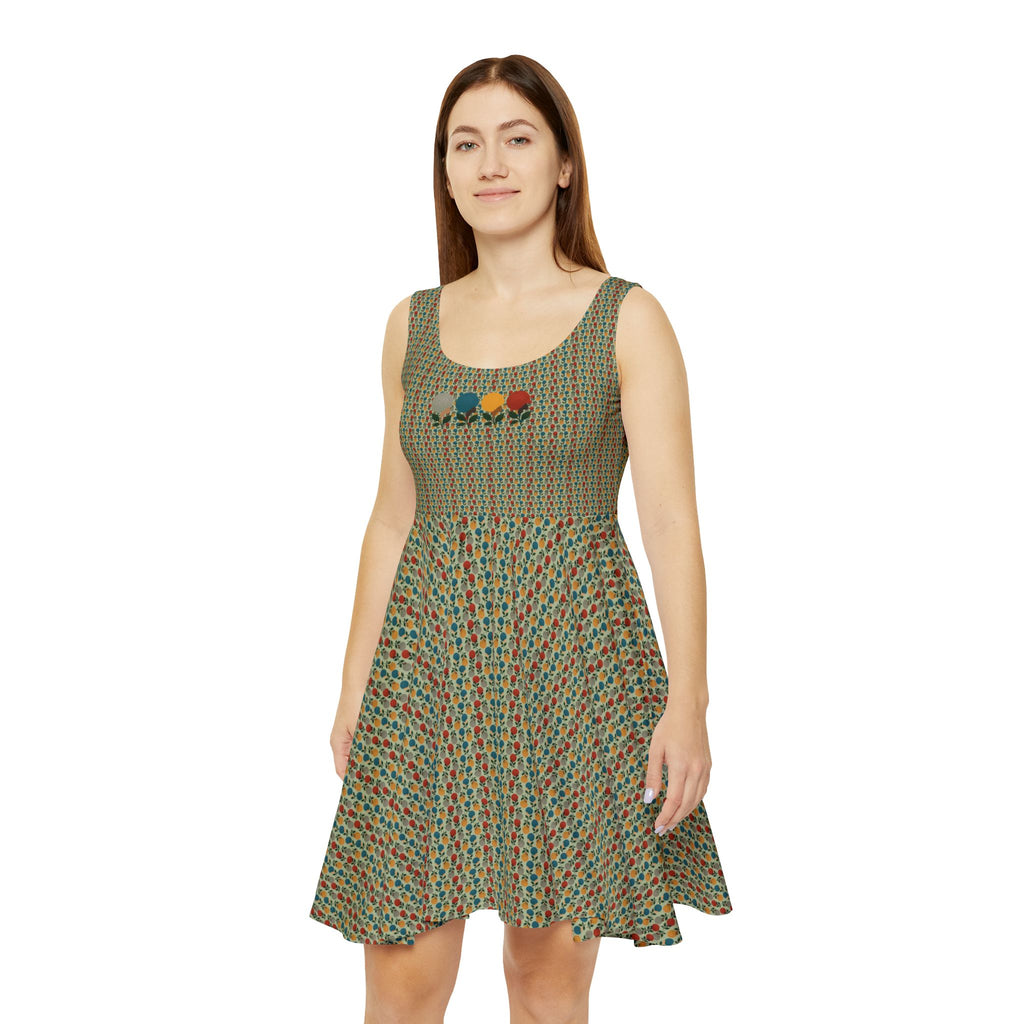 Afro Flowers Women's Skater Dress (AOP)