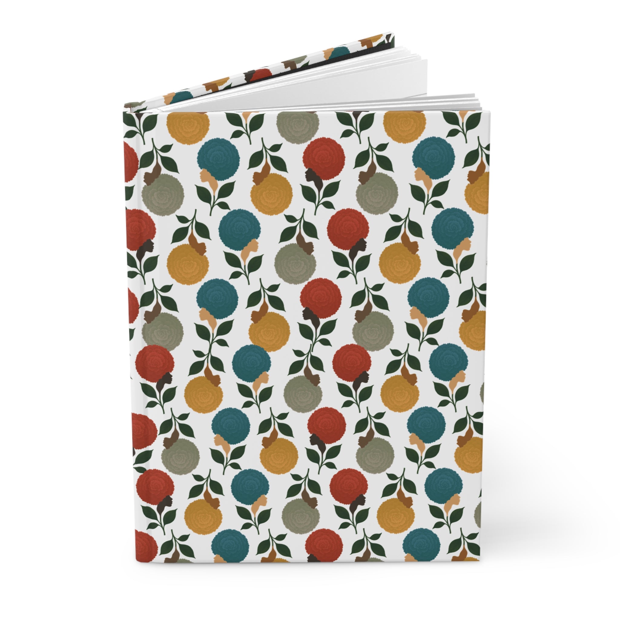 Afro Flowers Hardcover Journal Matte