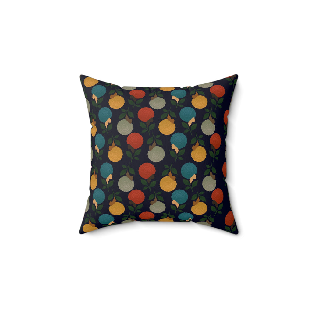 Afro Flowers Spun Polyester Square Pillow