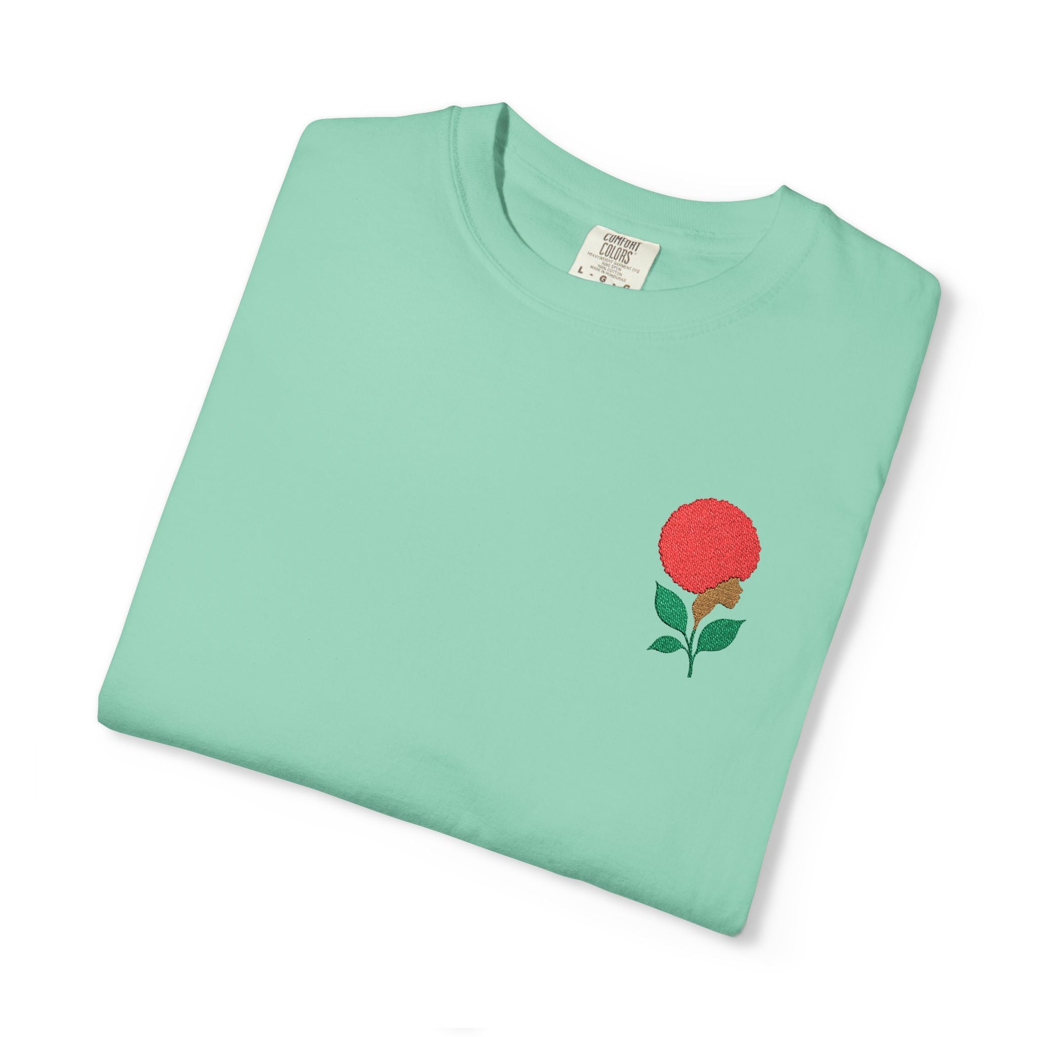 Red Afro Flower - Unisex Garment-Dyed T-shirt